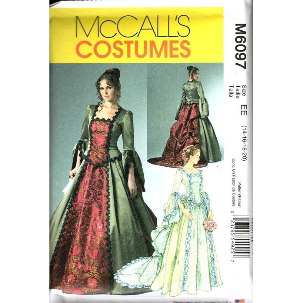 McCalls Misses 14 to 20 Historical Costume Victorian Dress Uncut Sewing Pattern
